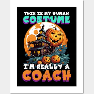 Halloween Coach Shirt | Human Costume I'm Coach Posters and Art
